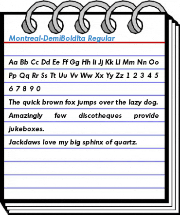Montreal-DemiBoldIta Regular Font