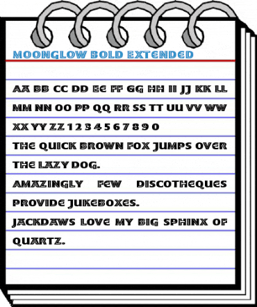 Moonglow Bold Extended Font
