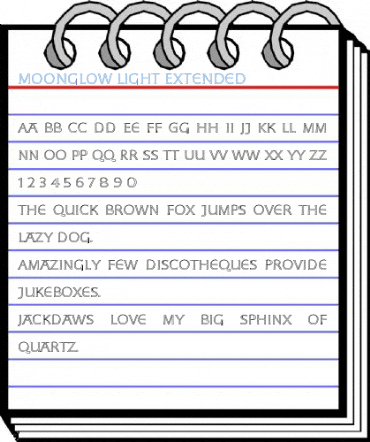 Moonglow Light Extended Font