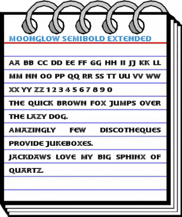 Moonglow Semibold Extended Font