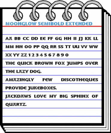 Moonglow Semibold Extended Font