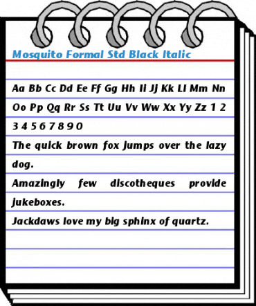 Mosquito Formal Std Black Italic Font
