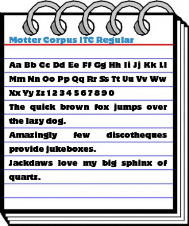Motter Corpus ITC Regular Font