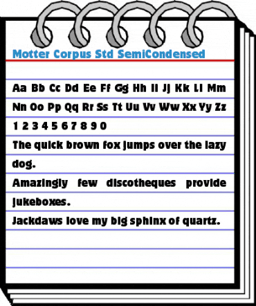 Motter Corpus Std SemiCondensed Font