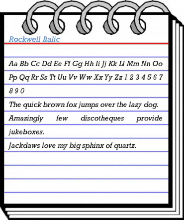 Rockwell Italic Font