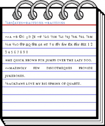 MrsEavesFractions Fractions Font