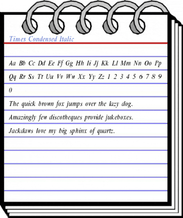 Times Condensed Italic Font