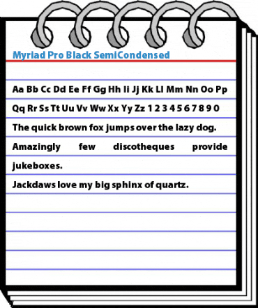 Myriad Pro Black SemiCondensed Font