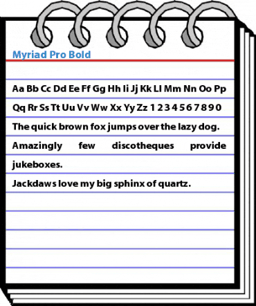 Myriad Pro Bold Font