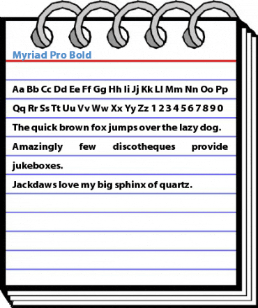 Myriad Pro Bold Font