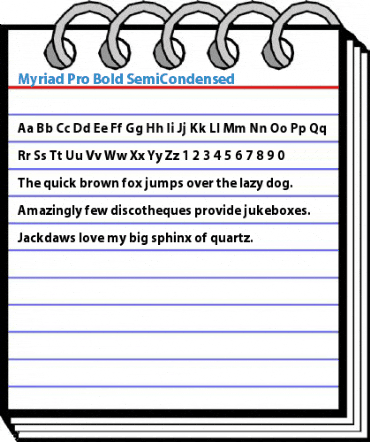 Myriad Pro Bold SemiCondensed Font