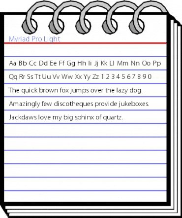 Myriad Pro Light Font