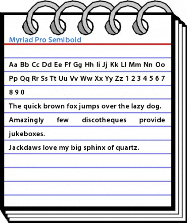 Myriad Pro Semibold Font
