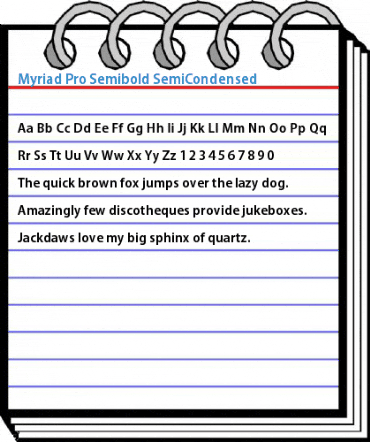 Myriad Pro Semibold SemiCondensed Font