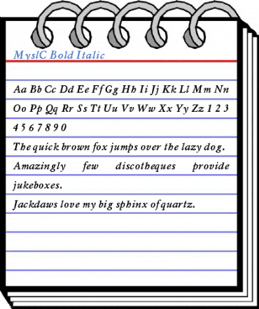MyslC Bold Italic Font