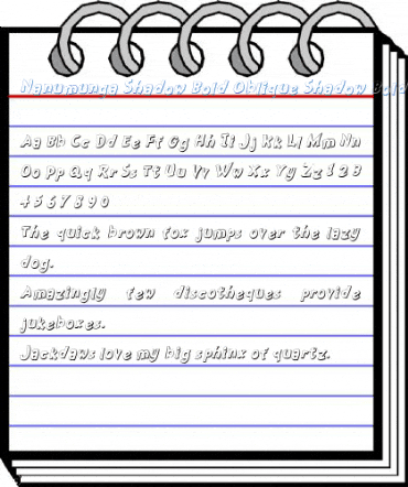 Nanumunga Shadow Bold Oblique Shadow Bold Oblique Font