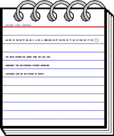 National Codes Universal Font