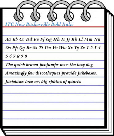 ITC New Baskerville Bold Italic Font