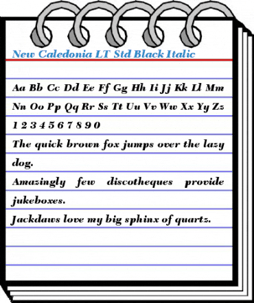 New Caledonia LT Std Black Italic Font