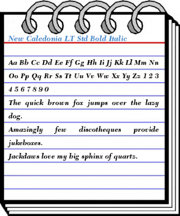 New Caledonia LT Std Bold Italic Font