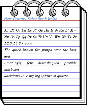New Century Schoolbook Italic Font