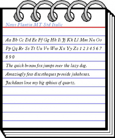 News Plantin MT Std Italic Font