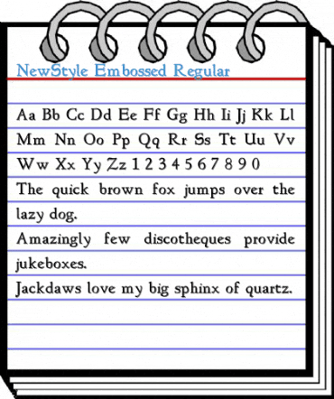 NewStyle Embossed Regular Font