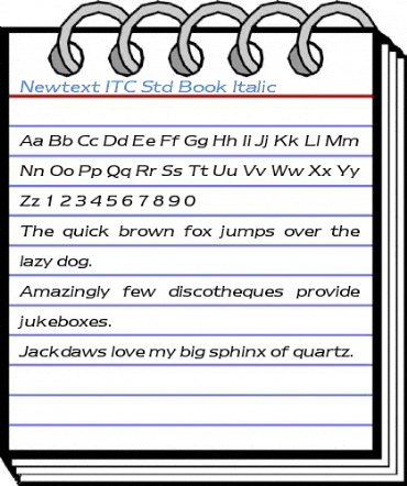 Newtext ITC Std Book Italic Font