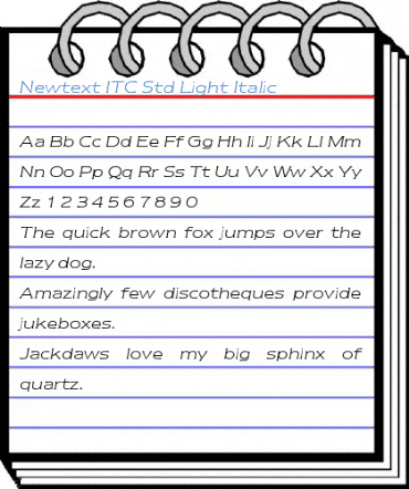Newtext ITC Std Light Italic Font