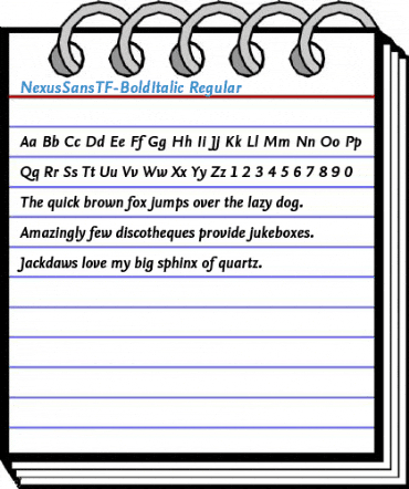 NexusSansTF-BoldItalic Regular Font