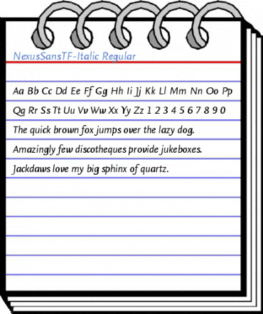 NexusSansTF-Italic Regular Font