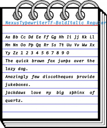 NexusTypewriterTF-BoldItalic Regular Font