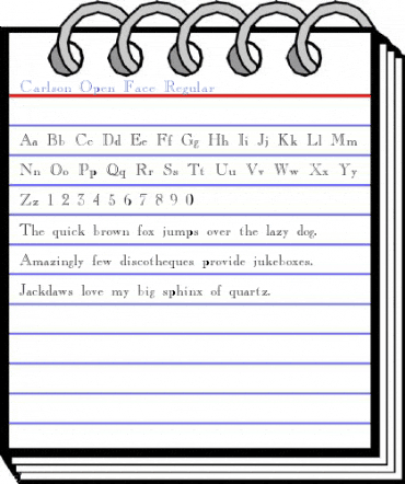 Carlson Open Face Regular Font