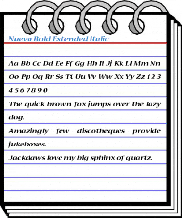 Nueva Bold Extended Italic Font