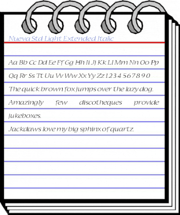 Nueva Std Light Extended Italic Font