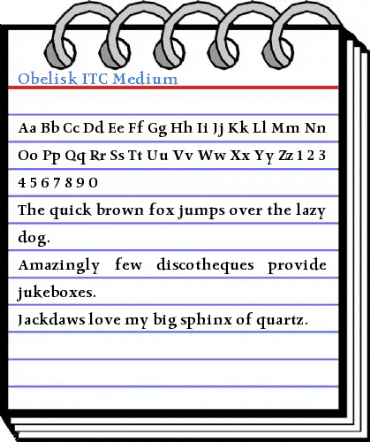Obelisk ITC Medium Font