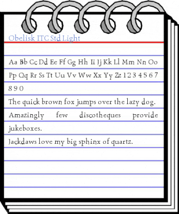Obelisk ITC Std Light Font