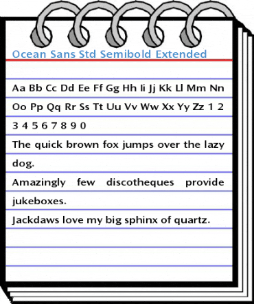 Ocean Sans Std Semibold Extended Font