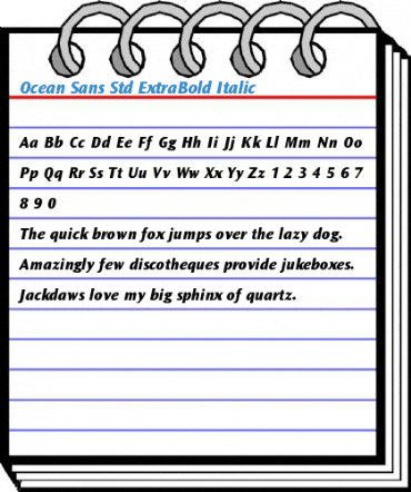Ocean Sans Std ExtraBold Italic Font