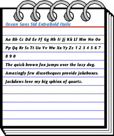 Ocean Sans Std ExtraBold Italic Font