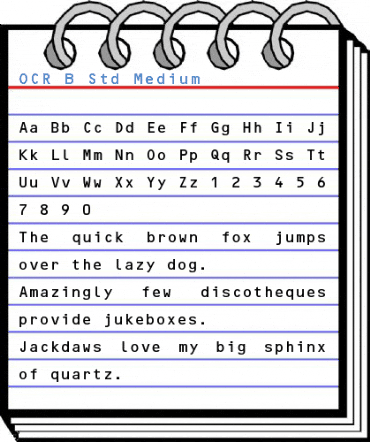 OCR B Std Medium Font