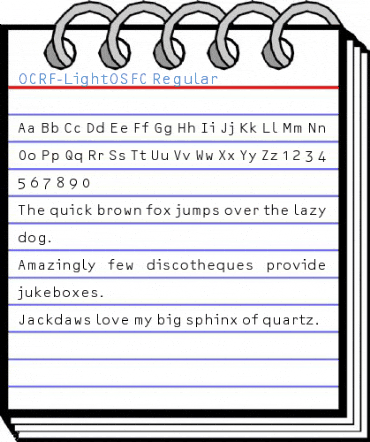 OCRF-LightOSFC Regular Font