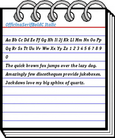 OfficinaSerifBoldC Italic Font