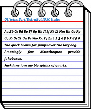 OfficinaSerifExtraBoldOSC Italic Font