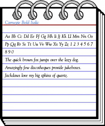 Carnegie Bold Italic Font