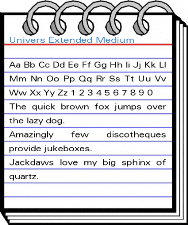 Univers Extended Medium Font
