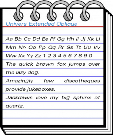 Univers Extended Oblique Font