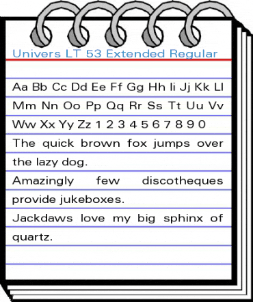 Univers LT 53 Extended Regular Font