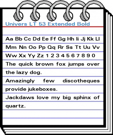 Univers LT 53 Extended Bold Font