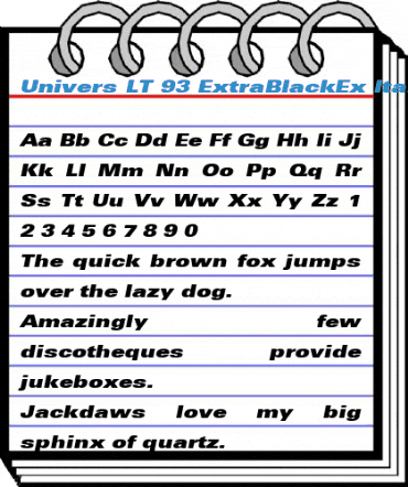Univers LT 93 ExtraBlackEx Italic Font